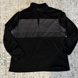 Pebble Beach Black and Gray Quarter-Zip Pullover Mens XL